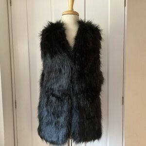 Sebby Collection Faux Fur Boho Hippie Dippie Sonny and Cher Retro Vest XL GUC